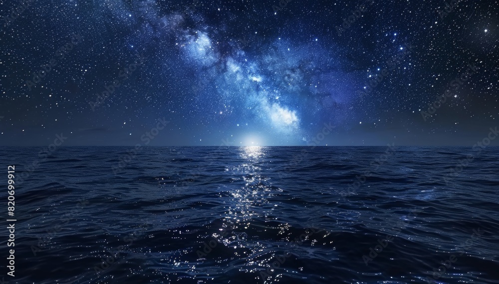 Amazing starry sky over sea at night Amazing starry sky over sea at night