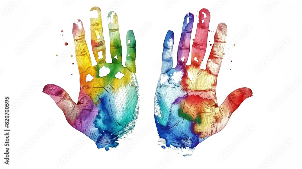 The images of various colored hands include single pairs and mul The images of various colored hands include single pairs and mul