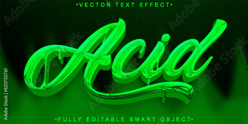 Green Fluid Acid Vector Fully Editable Smart Object Text Effect
