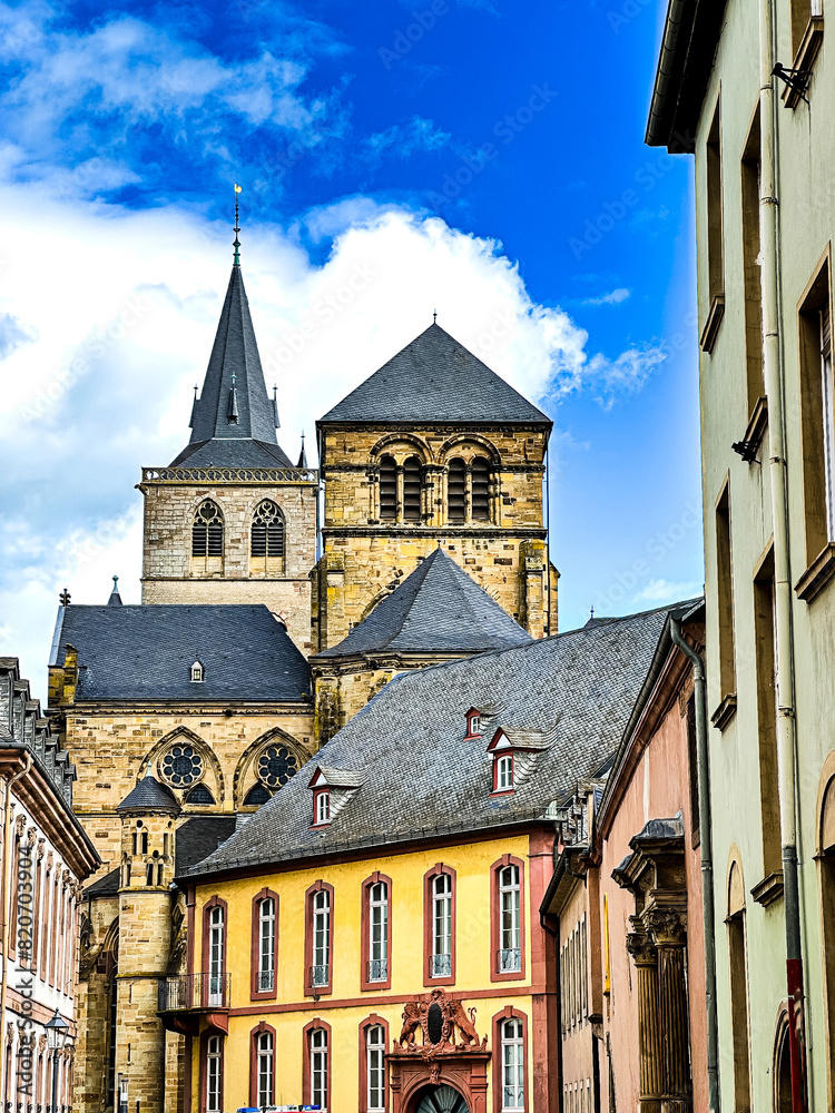 Fototapeta premium Street view of old village Trier in Germany