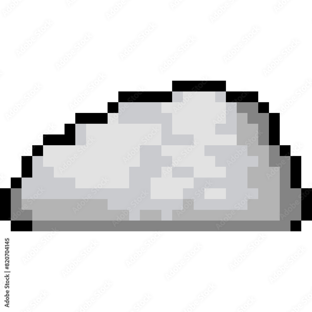 Obraz premium Pixel art cartoon boulder icon 4
