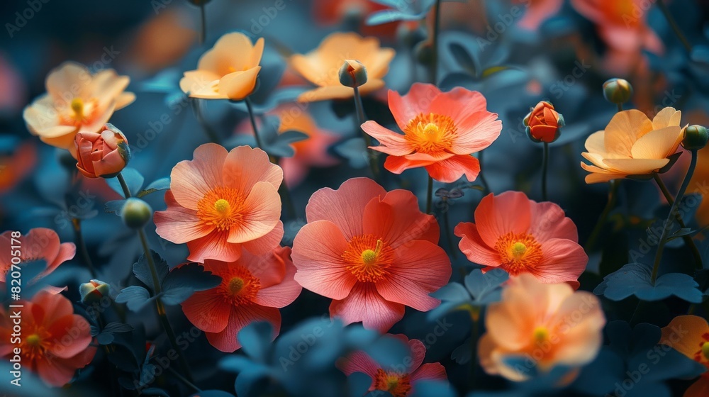 Photographs using the light and darkness of beautiful flowers of different colors in South Korea Photographs using the light and darkness of beautiful flowers of different colors in South Korea