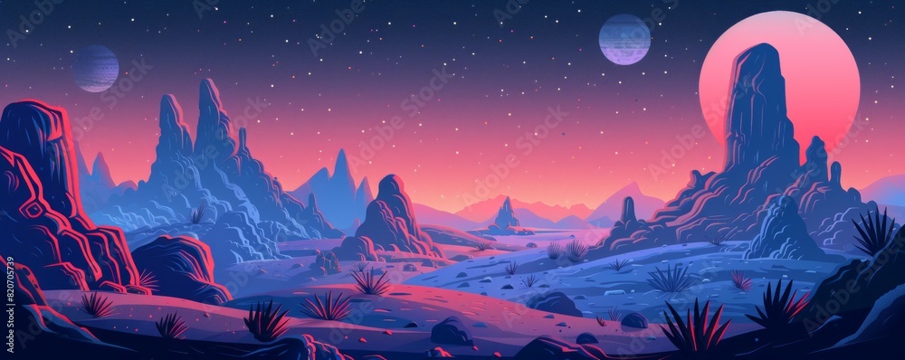 An alien landscape of strange rock formations and eerie flora, where ...