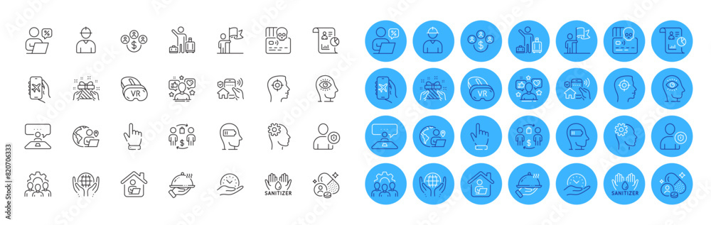 Interview job, Team work and Restaurant food line icons pack. Safe time, Flight mode, Online discounts web icon. Recruitment, Cyber attack, Vr pictogram. Leadership, Work home, Weariness. Vector Interview job, Team work and Restaurant food line icons pack. Safe time, Flight mode, Online discounts web icon. Recruitment, Cyber attack, Vr pictogram. Leadership, Work home, Weariness. Vector