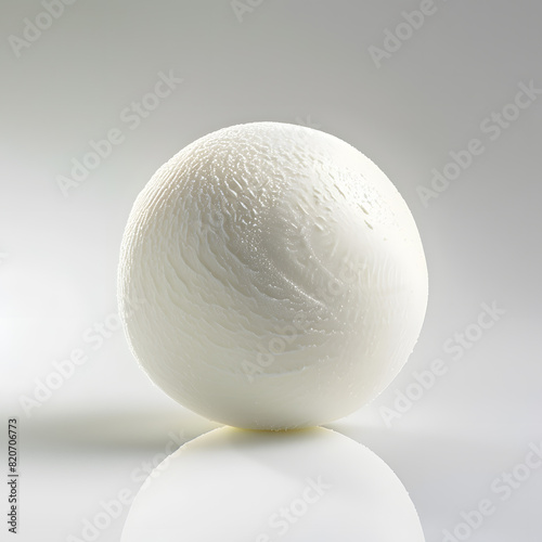 Vanilla scoop of ice-cream isolated on white background