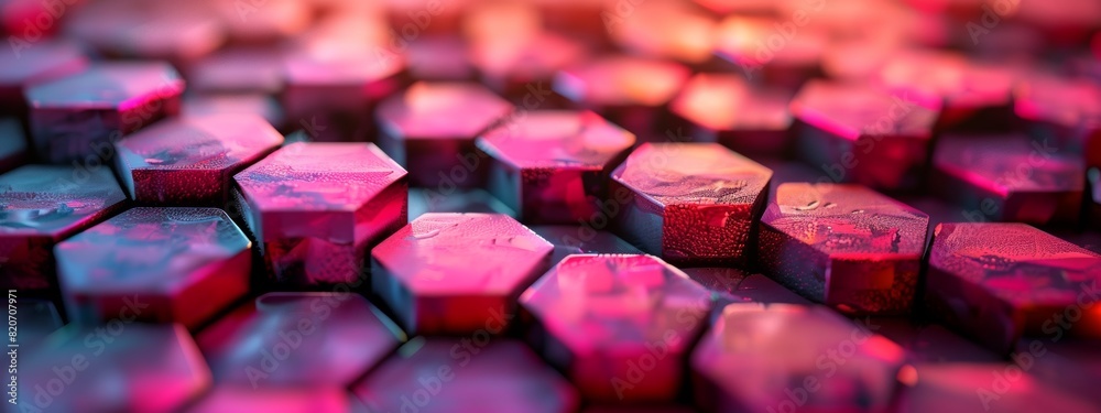 Abstract background created by pink hexagons lined up neatly to form a beautiful pattern. Abstract background created by pink hexagons lined up neatly to form a beautiful pattern.