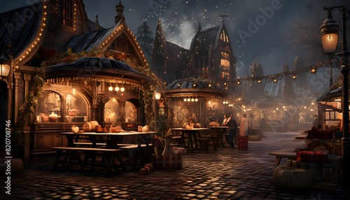 Christmas market in the old town of Gdansk, Poland.