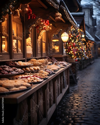 Traditional Christmas market in old town of Strasbourg, Alsace, France