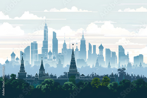 Moscow city vector skyline 