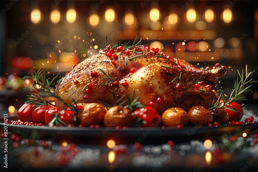 Roasted Chicken in the kitchen professional advertising food photography Roasted Chicken in the kitchen professional advertising food photography