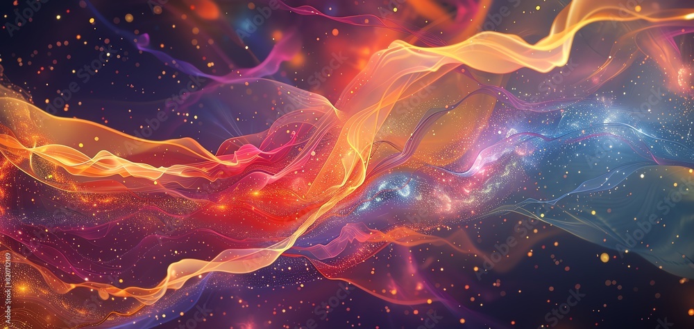 Striking abstract background with cosmic elements and starry effects, galaxy theme, dynamic, Multilayer, outer space design backdrop Striking abstract background with cosmic elements and starry effects, galaxy theme, dynamic, Multilayer, outer space design backdrop