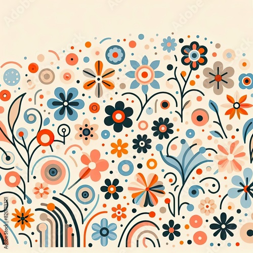 Vibrant floral tapestry with Generative AI.