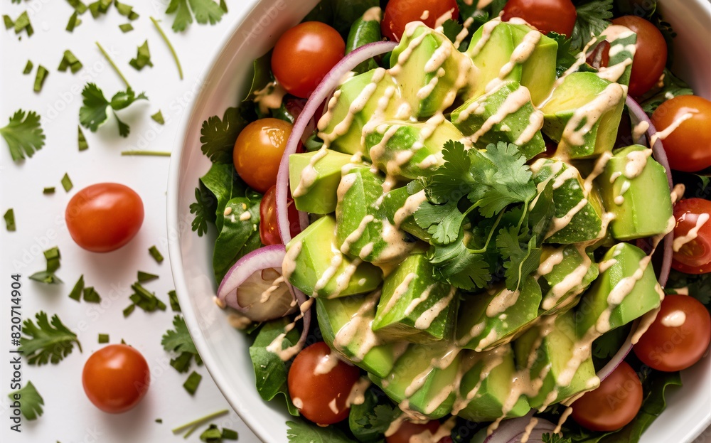 Fresh and Flavorful: The Ultimate Guide to Avocado Salads, top view Fresh and Flavorful: The Ultimate Guide to Avocado Salads, top view