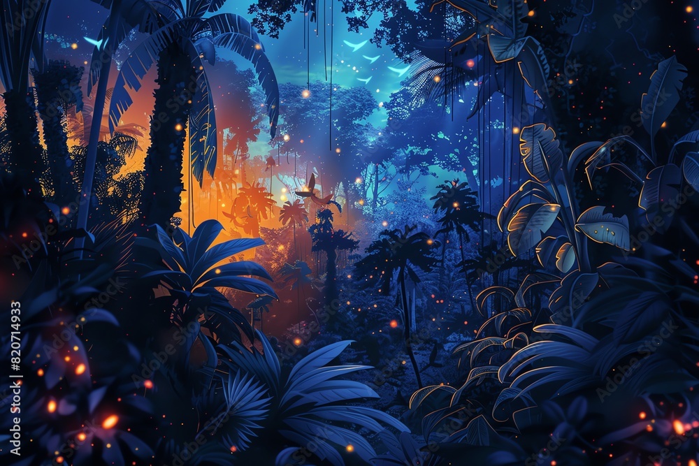 Fototapeta premium Jungle Dreamscape Background
