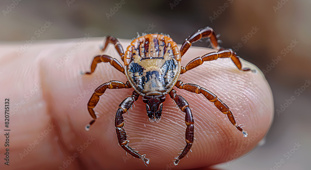 Obraz premium Adult female tick, insect.