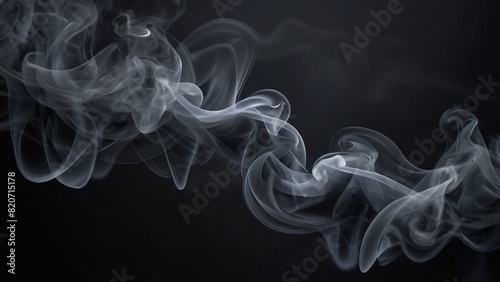 Beautiful smoke on dark background, generative, ai photo