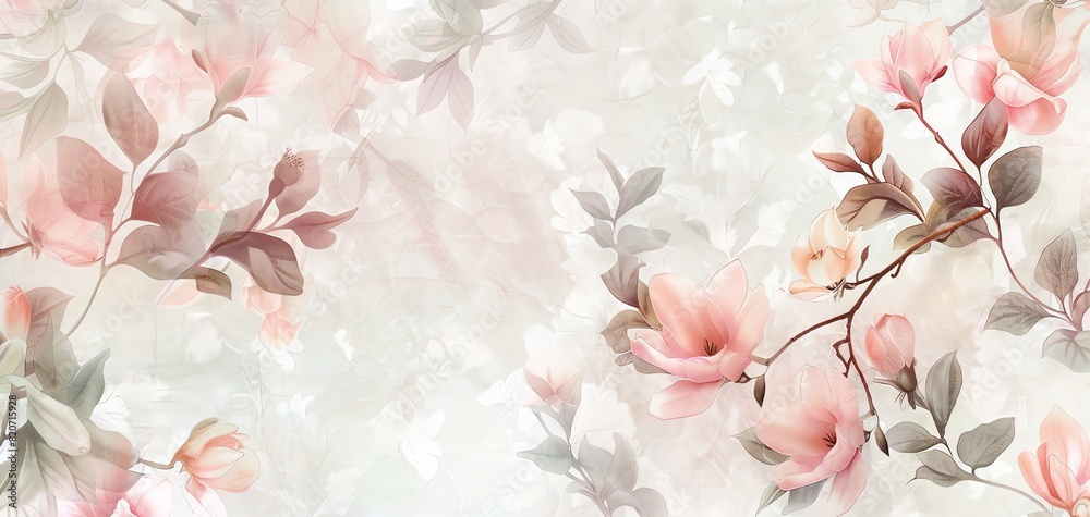 Beautiful pattern background showcasing floral motifs in pastel colors, spring theme, whimsical, Composite, delicate nature backdrop Beautiful pattern background showcasing floral motifs in pastel colors, spring theme, whimsical, Composite, delicate nature backdrop