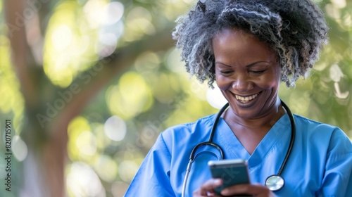 A Nurse Messaging on Smartphone