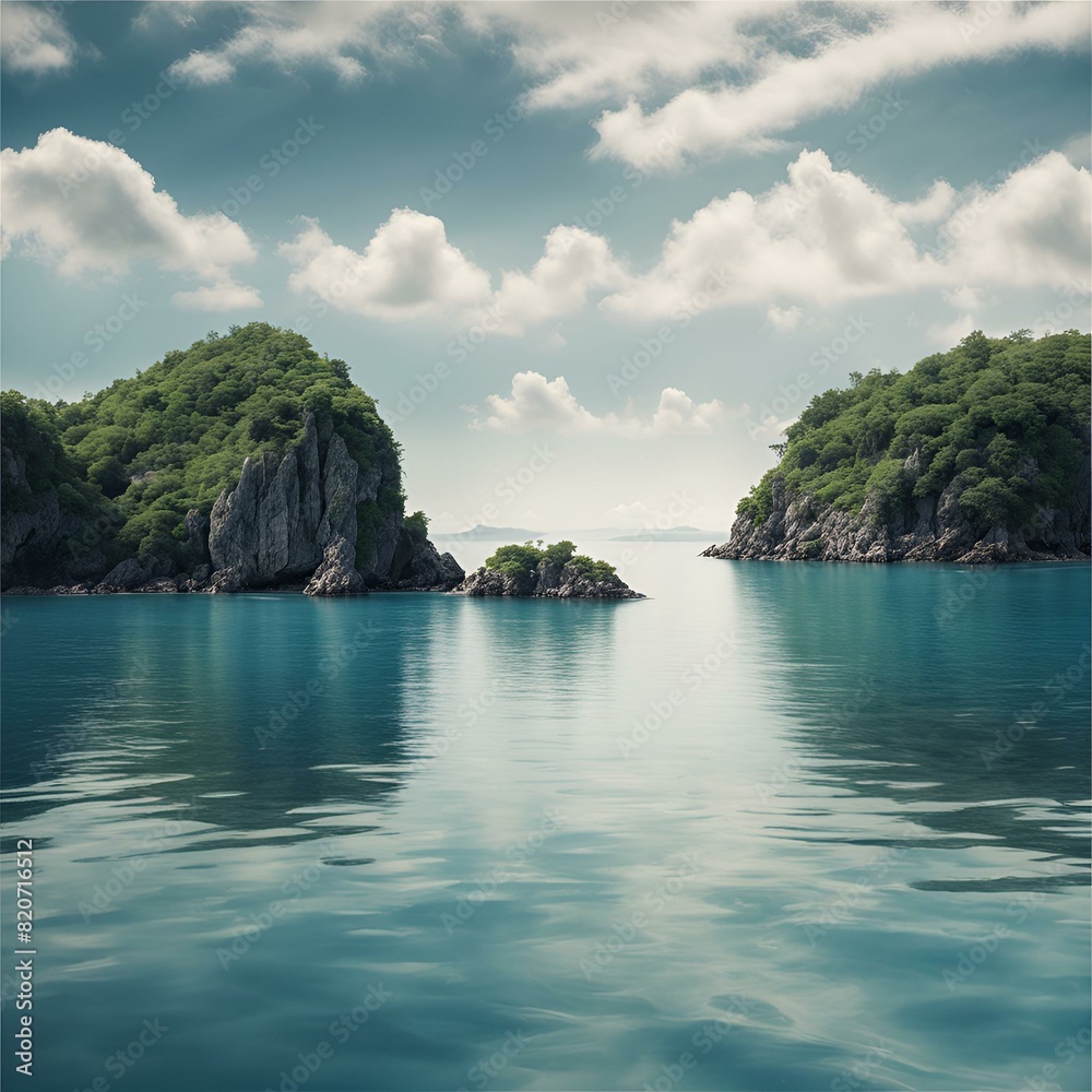 Obraz premium island in the sea, Generative AI