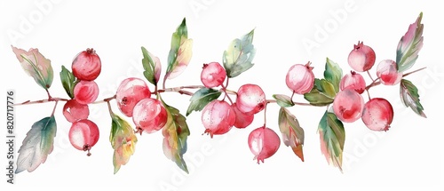 Deerberry Fruit in Stunning Watercolor.