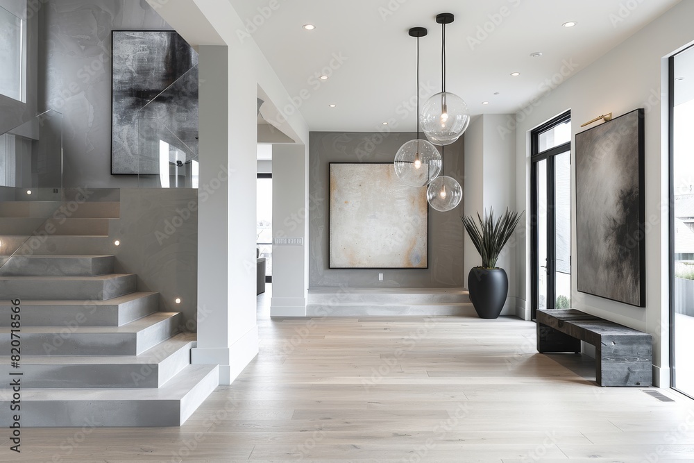 Obraz premium Modern and white empty room. luxury interior design