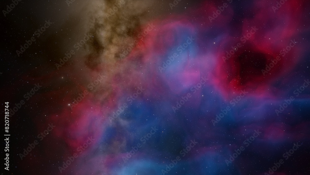 Naklejka premium Universe filled with stars, nebula and galaxy 