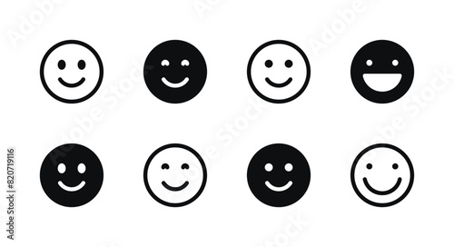 Smiley Emojis Icon Set - Expressive Faces and Emotions