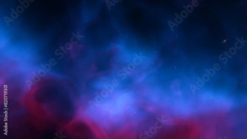 Space background. Nice clean colorful nebula with star field. 3D rendering  © ANDREI