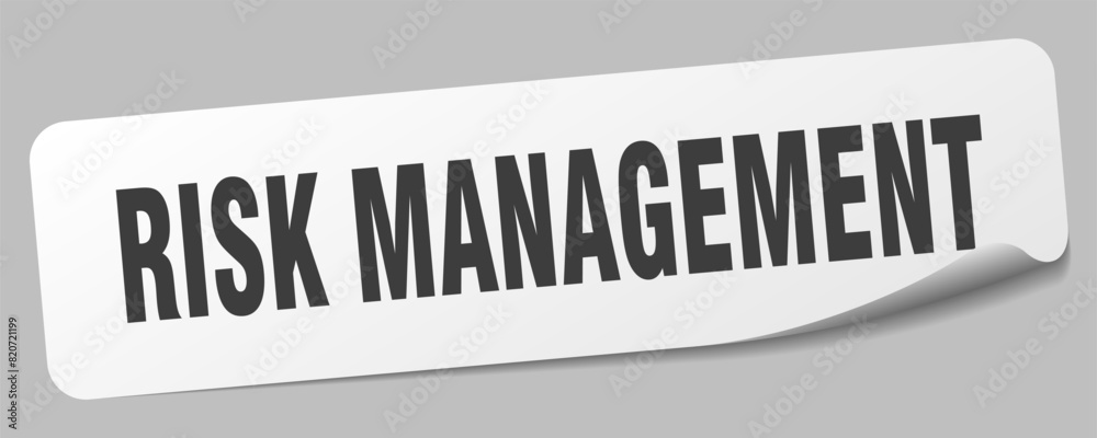 risk management sticker. risk management label