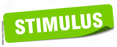 stimulus sticker. stimulus label