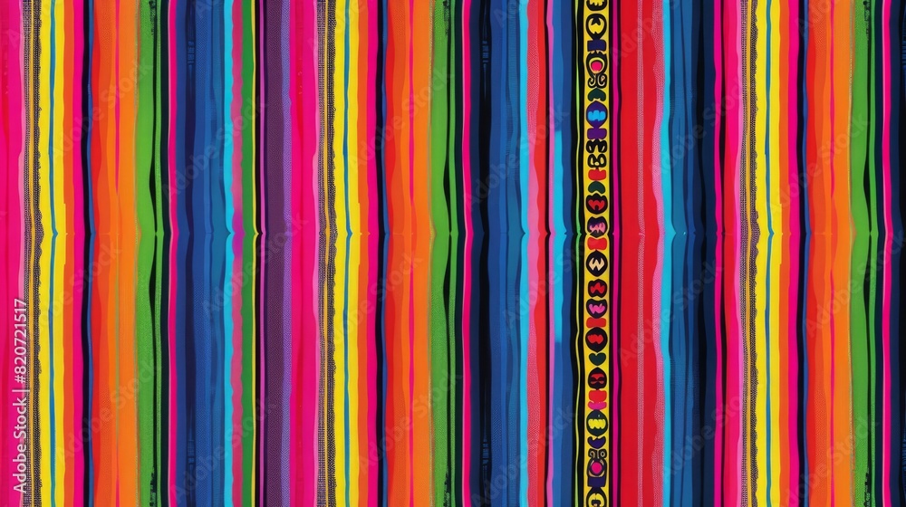 Cinco de Mayo, ethnic mexican fabric pattern with colorful stripes, 16:9 Cinco de Mayo, ethnic mexican fabric pattern with colorful stripes, 16:9