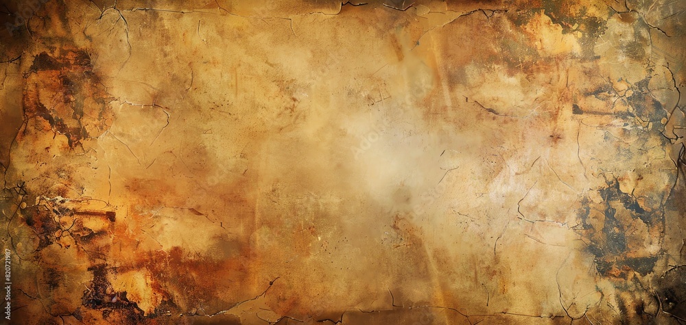 Obraz premium Stunning vintage background featuring distressed parchment paper with aged edges, antique theme, nostalgic, Overlay, historical document backdrop