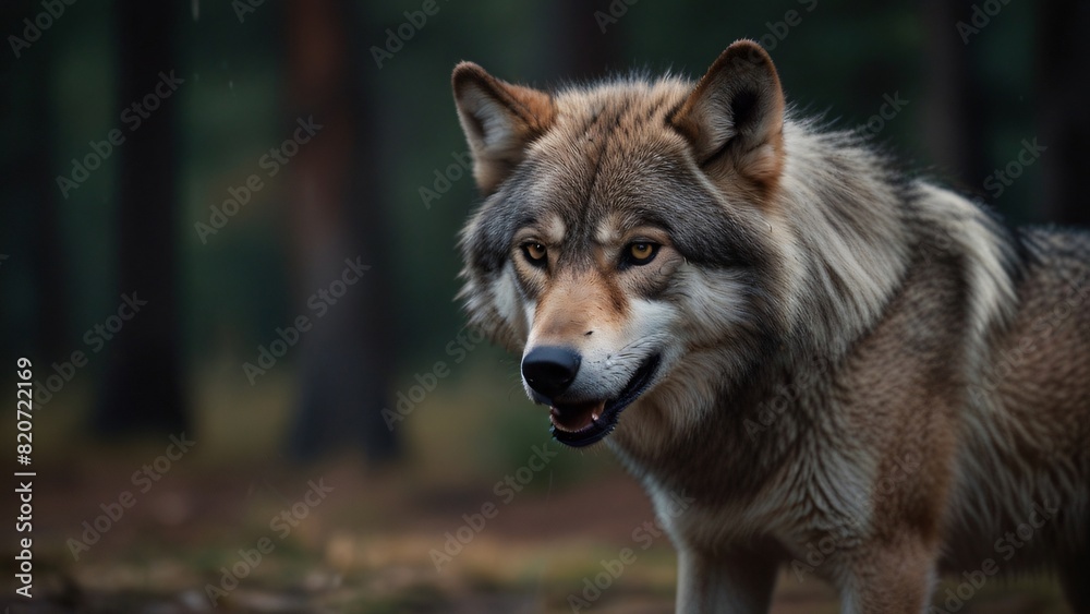 wild wolf on nature with blurr background wild wolf on nature with blurr background