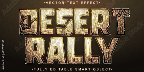 Brown Worn Desert Rally Vector Fully Editable Smart Object Text Effect