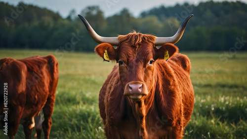 Red heifer cow. photo