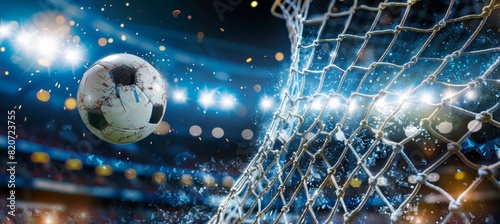 Exciting handball goal celebration at summer olympics, illustrating sportsmanship and victory