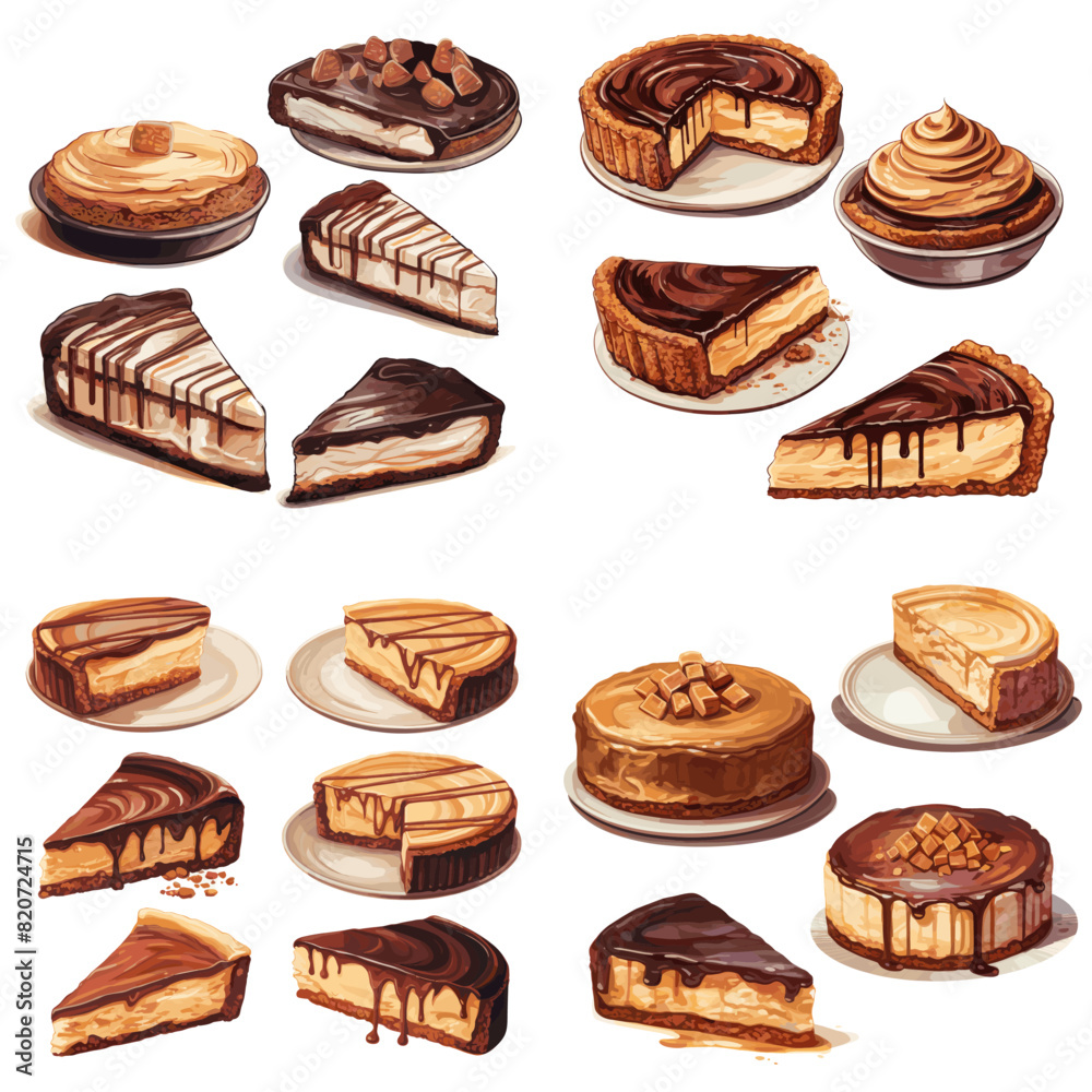 cute collection of chocolates cake on isolated cute collection of chocolates cake on isolated