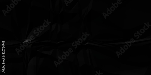 Black crumpled paper background texture pattern overlay. wrinkled high resolution arts craft and Seamless black crumpled paper.	 photo