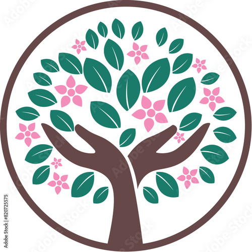 Hand with Leaf Logo design