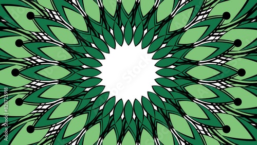 green mandala pattern motion video footage.  (ID: 820725918)