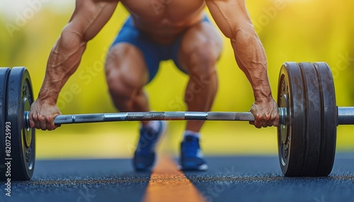 Weightlifter showcasing precise squat form at the summer olympics for sports enthusiasts