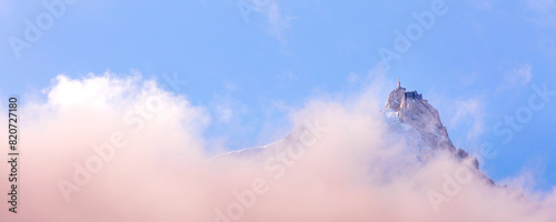 Colorful evening French Alps mountains, France
