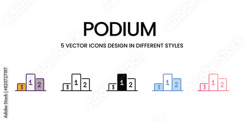 Podium Icons different style vector stock illustration