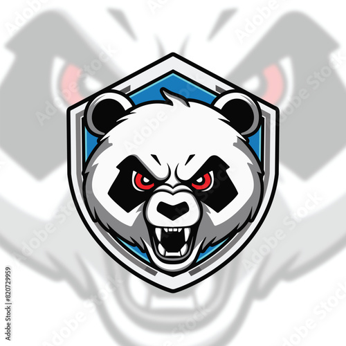 Panda Angry Esport and gaming Logo Template