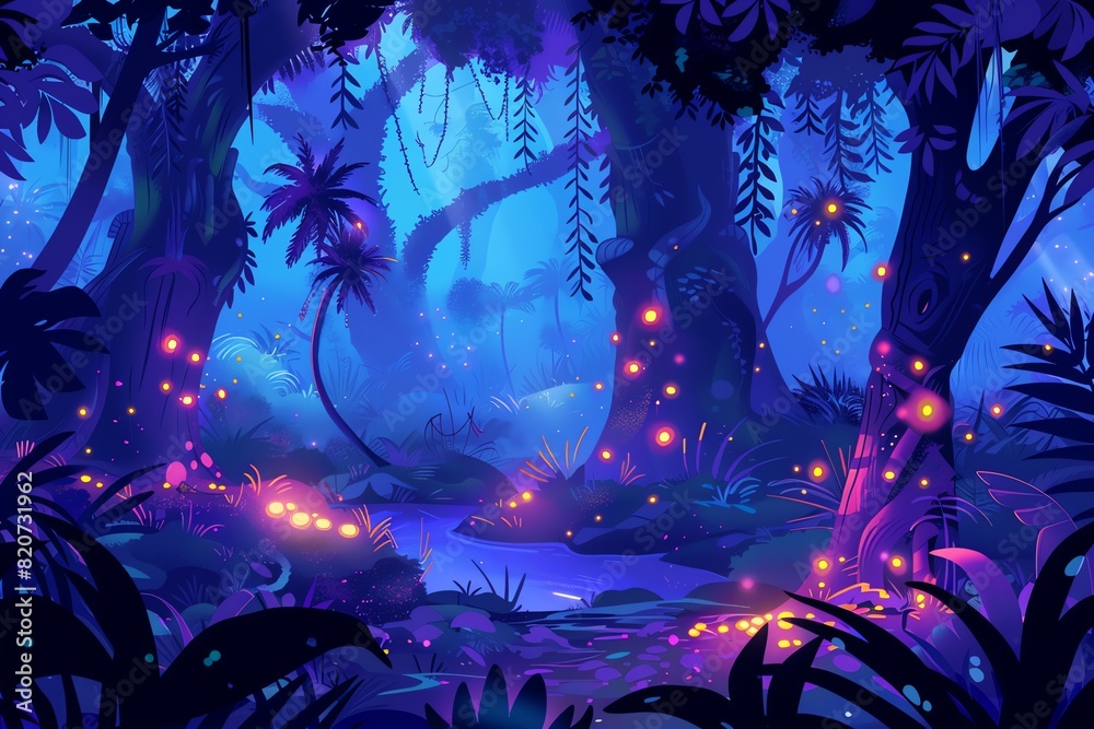 Fototapeta premium fairy painting jungle background