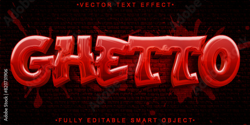Shiny Graffiti Red Ghetto Vector Fully Editable Smart Object Text Effect