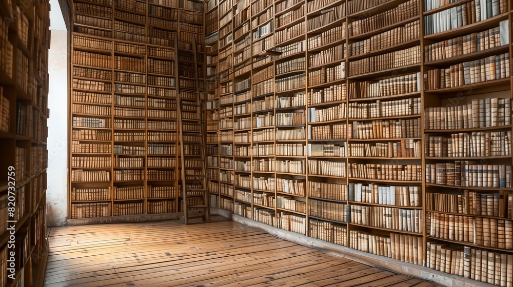 A drawing room with a wall of floor-to-ceiling bookshelves showcasing a rare book collection A drawing room with a wall of floor-to-ceiling bookshelves showcasing a rare book collection