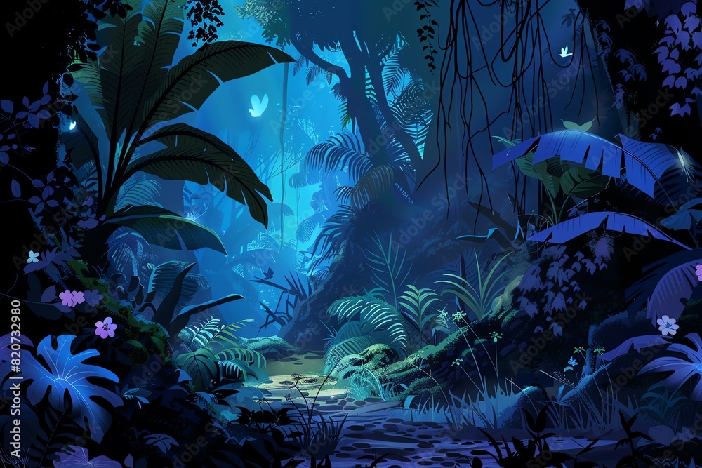 Obraz premium fairy painting jungle background