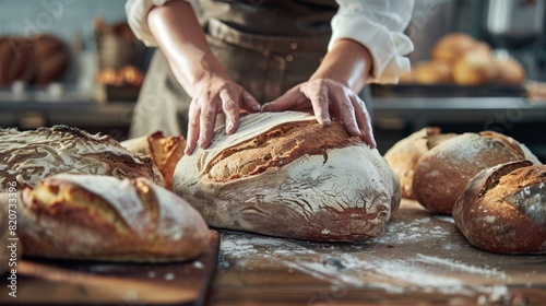 A Baker Preparing Artisan Bread photo