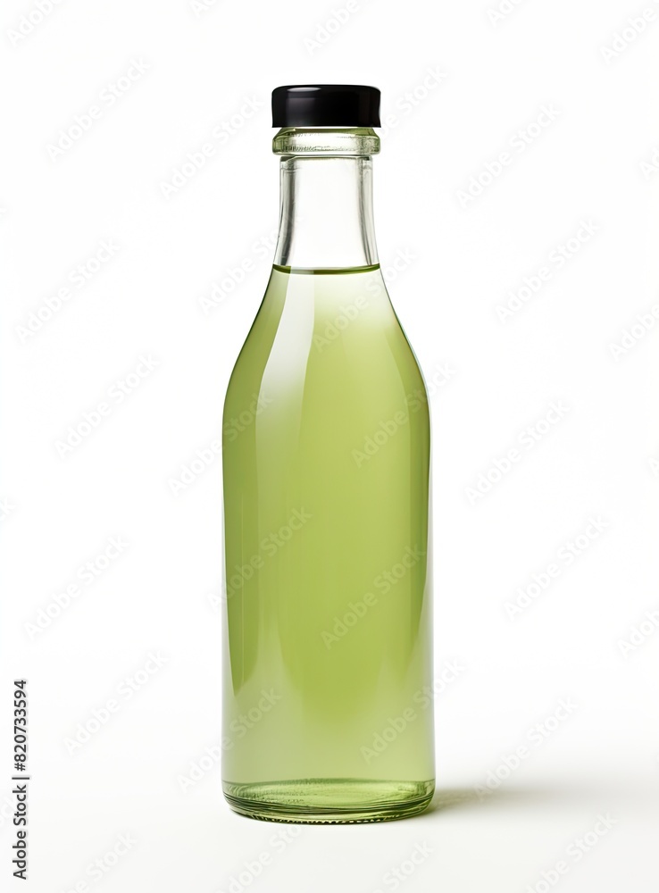 Minimalist Clear Bottle with Pale Green Liquid. Minimalist Clear Bottle with Pale Green Liquid.